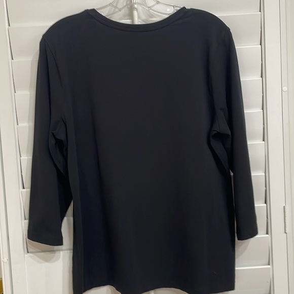 Chico’s Size 2, 12/14,Black “The Ultimate Tee with 3/4 sleeves. - Picture 3 of 4